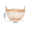 Cesta de Mimbre y Ratán para Almacenar Jengibre y Ajo Artefacto de Almacenamiento de Ajo para Cocina Cesta de Almacenamiento de Jengibre y Ajo Cesta de Almacenamiento Misceláneo con Dos Asas