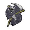 Insignia de Calavera con Guadaña Creativa Personalizada Europea y Americana Tendencia de Moda de Halloween Broche Más Vendido Transfronterizo