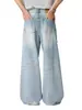 Roupas Masculinas Fengshe / Novidade Primavera 2026 Jeans Reto Solto Resistente Lavado Rasgado Estilo Americano de Alta Qualidade