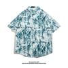 Camisa Hawaiana de Seda de Hielo para Hombre Camisa de Manga Corta de Moda para Hombre Camisa Floral de Playa de Verano para Hombre Ropa de Pareja Chaqueta Holgada