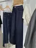 KEKEZOON Jeans Vintage Azul Oscuro de Pierna Ancha para Mujer Otoño 2026 Corte Holgado Caída Suave Ligera Campana Modernos 8449