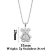 Collar con Colgante de Oso de Dibujos Animados de Acero Inoxidable Estilo Coreano Ins, Cadena Versátil para Clavícula de Uso Diario, Collar Popular en Línea