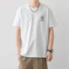 Camiseta Masculina de Manga Curta Estampada de Verão, Solta, Gola Redonda, Meia-Manga, Tendência, Versátil, Camiseta Básica Top Casual