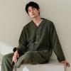 Pijama Meio Veludo para Mulheres, Novo Estilo Inverno 2026, Conjunto Simples Casual Masculino Quente e Confortável para Casa em Tecido Coral