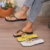 Chanclas Planas de Talla Grande para Mujer 2026 Nueva Moda Estilo Metálico Resort Sandalias de Playa para Exteriores