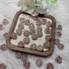 Cristal de Fresa Natural Corazón Incrustado Caja Mágica Diseño de Nicho Accesorios para Pulsera Corazón Chapado en Cobre y Plata Caja Mágica