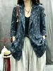 Ropa de Mujer de Algodón y Lino 2026 Verano Nuevo Estilo Ramio Estampado Retro Holgado Elegante Casual Versátil Blazer de Manga Larga