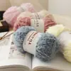 Fio de pelo imitação de pelo de marta fio de marta caxemira chapéu de orelha de gato cachecol tricotado à mão tricô artesanal diy fleece coral