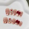 Arte de uñas de león de baile de Año Nuevo, ojo de gato, armadura pura usada a mano, boutique, parche de uñas corto con acabado blanco, piezas de uñas postizas