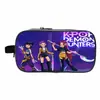 Huntrix Kpop Hunter Girl Group Estojo Portátil para Lápis Bolsa de Lápis de Camada Dupla de Grande Capacidade Bolsa de Papelaria para Escritório e Estudo