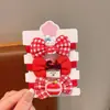 Horquilla Roja Infantil para Festival de Primavera, Pin de Tela Roja con Puntos Blancos Lindo para Niña con Lazo, Horquilla con Ambiente de Año Nuevo