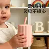 Vaso de Agua Infantil de Silicona de Grado Alimenticio con Patrón Vertical, No Tóxico, Inodoro, Resistente a Altas y Bajas Temperaturas, Apto para Microondas, Anticaídas y a Prueba de Polvo, Especialmente Diseñado para Bebés