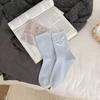 Calcetines Mekki para Mujer de Primavera y Verano, Calcetines de Media Pantorrilla, Estilo Coreano con Bordado de Lazo Ins, Calcetines Holgados Retro Japoneses, Calcetines de Media Pantorrilla Estilo Coreano