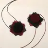 Original~Retrô Escuro Sexy Cacheado Renda Brilhante Seda Rosa Colar DIY Artesanal Acessórios de Colar de Renda