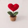 Acabado Transfronteiriço Feito à Mão Lã Crocheted Bonito Vermelho Pacote de Expressão de Amor Planta em Vaso Enfeites de Mesa Criativos Amazon