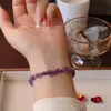 Pulsera Irregular de Amatista Blanca Cristal Blanco Aguamarina Pulsera Irregular de Grava Pulsera de Círculo Único Linda para Niñas Venta al por Mayor