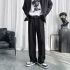 Pantalones rectos de color liso para hombre, estilo minimalista japonés de alta costura, para primavera y otoño, versátiles, modernos, casuales, sin arrugas, de longitud completa, pantalones de moda