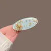 Pin para Flequillo con Forma de Huevo de Ganso, Pasador Pequeño, Pinza de Pato Ovalada Chapada en Oro Estilo Coreano, Pinza Lateral, Pasador, Dulce Accesorio para el Cabello