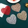 Jogo Americano Ponto Padrão Entrelaçado PVC Tapete de Mesa Design Vazado Dourado Estilo Ocidental Tapete Estilo Simples Tapete Decorativo de Mesa