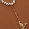Pulsera de Cadena de Mariposa de Aleación Transfronteriza Europea y Americana, Pulsera de Cadena de Manoplas, Pulsera de Perlas Moda Personalizada para Mujer