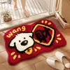 Alfombrilla antideslizante para baño, alfombrilla de puerta de inodoro de Shiba Inu de dibujos animados para dormitorio, alfombra de mascota aterciopelada, alfombrilla de suelo absorbente para baño