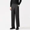 Calças de Lã Tendência Outono e Inverno para Homens, Calças de Corte Reto Slim de Alta Qualidade, Calças Business Casual, Calças Masculinas, Calças de Nove Pontos