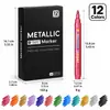 Set de Marcadores de Pintura Metálica con Punta Dura para Retoques, Marcador de Graffiti para DIY, Marcador para Colorear