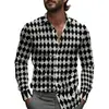 Camisa de Hombre a Cuadros y Rayas Primavera Un Botón Diseño de Solapa 2025 Ligera Corte Holgado Moda