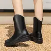 Zapatos de lluvia de moda transfronterizos para mujer, suela gruesa, calzado para exteriores, todo lo combina, zapatos impermeables, antideslizantes, zapatos de goma para cocina, zapatos impermeables para lavado de autos para mujer