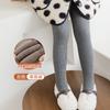 Calça Peça Única de Lã de Cordeiro para Meninas 2025 Novo Estilo de Inverno Leggings Grossas com Forro de Fleece Meias-Calças com Forro de Fleece Cor Sólida