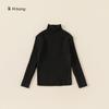 Roupas Infantis Youbao Outono e Inverno Suéteres Infantis para Meninos e Meninas Tricô de Cor Sólida Gola Alta Tops de Camada Base Estilosos Camisetas para Crianças Pequenas
