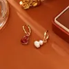 Aretes de Calabaza de Nácar Natural Doble Cara, de Alta Gama, Modernos, Sencillos, Festivos y Propicios, Nuevos Accesorios de Estilo Chino