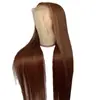Peluca de moda europea y americana transfronteriza, color piano, cabello largo y liso, encaje frontal 13*4, cobertura completa de la cabeza