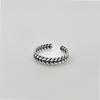 Anillo de trigo vintage coreano Dongdaemun de plata esterlina S925 con nicho simple y apertura antigua, ajustable, para hombres y mujeres.