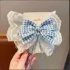 Saia de Renda Infantil Laço para Cabelo Presilha para Cabelo de Estudante para a Parte de Trás da Cabeça Presilha de Princesa para Meninas Ornamento de Cabelo Bonito para Crianças Maiores