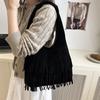 Bolsos Exteriores Retro Europeos y Americanos para Mujer Moda Otoño e Invierno 2025 Bolsos Escarchados Versátil Gran Capacidad Bolso de Hombro Único para Axila