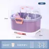 Caja organizadora de vajilla para biberones de bebé con drenaje y tapa, caja organizadora a prueba de polvo para cuenco y palillos de bebé, herramientas para alimentos complementarios, tamaño grande