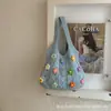 Bolsa Grande Tejida Floral de Pedido Extranjero para Mujer 2026 Nuevo Estilo Bolso Tote Tejido Relajado Verano Gran Capacidad Bolso de Hombro