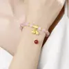 Pulsera de Perlas Rosas de Cacahuete de Caqui Buena, Estilo Antiguo, Lujo Ligero, Gama Alta, Dulce, Moderna, Retro, Pulsera Versátil