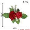 Flores para pastel de Navidad, decoraciones de horneado de pastel de rosa burdeos para bodas, decoraciones florales artificiales para pastel, adornos de flores artificiales