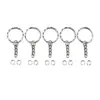 Chaveiro de Metal com Corrente Argola Plana 30mm Argola Aberta com 4 Elos Fecho Lagosta Fecho em 8 Pequeno Presente Acessórios para Chaveiro