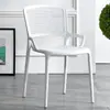 Silla nórdica de plástico con respaldo, moderna y sencilla, para el hogar, económica, informal, para exteriores, gruesa, para comedor de adultos.