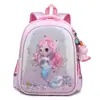 Mochila Escolar Infantil Desenho Animado Sereia Mochila Escolar de Jardim de Infância Mochila com Redução de Peso para Bebê Menina Mochila para Aluno do Primeiro Ano do Ensino Fundamental