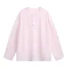 Camiseta Casual de Manga Longa Rumeng Estilo Retrô Japonês Nicho para Homens, Outono Estilo Relaxado Tendência Casual para Casais