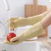 Guantes de Plástico de Goma Impermeables con Patrón Imprimible para Lavar Platos, Limpieza del Hogar, para Mujer