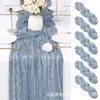 Amazon Transfronterizo Caminero de Mesa de Tela Arrugada Estilo Bohemio Gasa Retorcida Arrugada Decoración para Boda Fiesta Caminero de Mesa