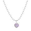 Colar Coração Europeu e Americano Ins Roxo Moda Feminina Luxo Leve Design de Nicho Corrente para Clavícula em Forma de Coração Corrente Elegante de Lã
