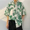 Camisa playera hawaiana retro floral de verano ligera, manga corta, holgada, elegante, estilo pareja, camisa para vacaciones en la playa, moderna