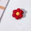 Pinza de Lana para el Cabello con Flor Roja Linda Coreana Accesorios para el Cabello para Mujeres Broche Estilo Japonés Pinza de Aleación Set de Pinzas Laterales para el Cabello Venta al por Mayor