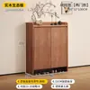 Armário de sapatos para entrada de casa, armazenamento integrado, novo armário de hall de entrada estilo chinês, grande capacidade, à prova de poeira, sapateira de armazenamento em madeira maciça